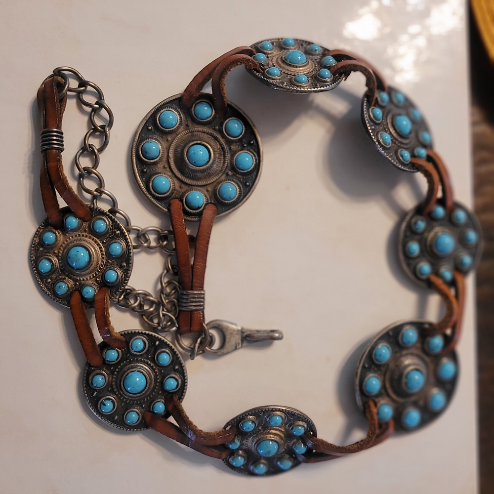 Blue and Brown Turquoise Stone Bracelet